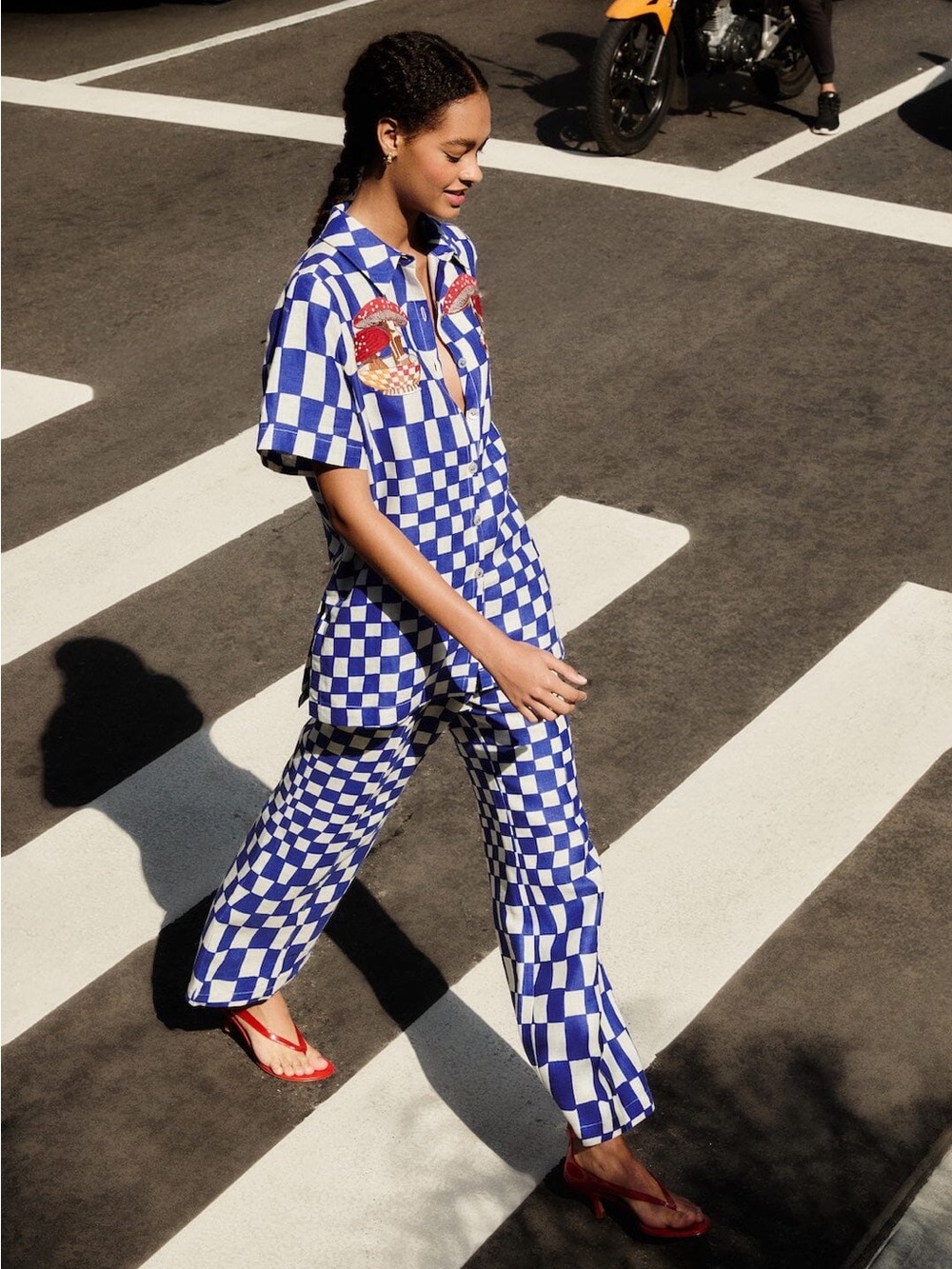 FARM RIO Blue Dream Checkered Pants